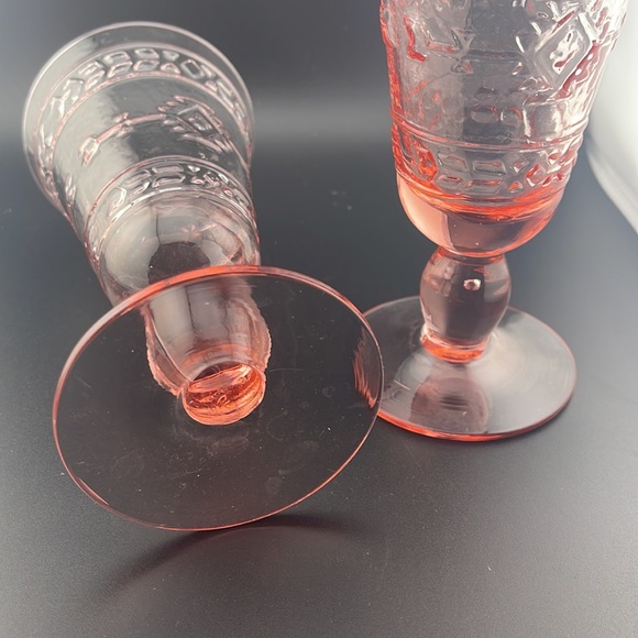 Mikasa Studio Nova Adirondack Southwestern Pink Wine Glass Goblet Lot of 2 - Picture 5 of 5